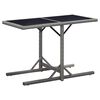 vidaXL Mesa de jardim 110x53x72 cm vidro e vime PE antracite