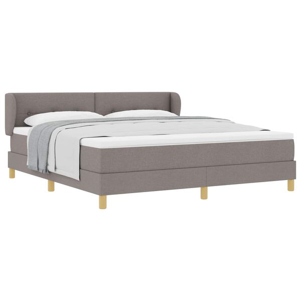 vidaXL Cama Box com colch&atilde;o Cinzento-acastanhado 180 x 200 cm tecido