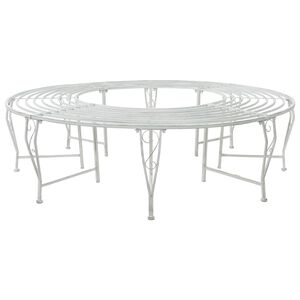 vidaXL Banco de &Aacute;rvore 8 -lugares &Oslash; 160 x 44 cm steel Branco Antigo