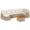 vidaXL Conjunto de Sof&aacute; de Jardim com almofada 8 pcs Bege vime PE