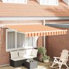 vidaXL Toldo Retr&aacute;til Manual Amarelo e Laranja 300 x 250 cm tecido