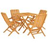 vidaXL 5 pcs conjunto de jantar p/ jardim madeira de teca maci&ccedil;a