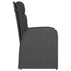 vidaXL 7 pcs conjunto jantar exterior com almofadões vime PE preto