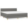 vidaXL Cama com molas/colch&atilde;o 180x200 cm tecido cinzento-escuro