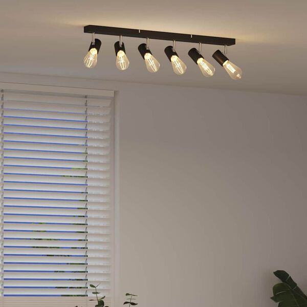 vidaXL Foco de teto Preto 73 x 6.5 x 11.5 cm Aço