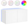 vidaXL M&oacute;vel de parede para TV com luzes LED 80x35x41 cm branco