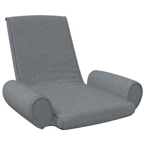 vidaXL Colch&atilde;o/cadeira de ch&atilde;o dobr&aacute;vel tecido cinzento-claro