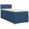 vidaXL Cama box spring com colch&atilde;o Azul 90 x 200 cm Tecido
