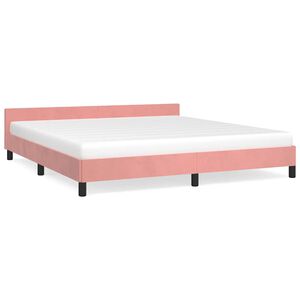 vidaXL Estrutura cama c/ cabeceira sem colchão 160x200 cm veludo rosa