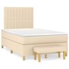 vidaXL Cama boxspring com colch&atilde;o 120x190 cm tecido cor creme
