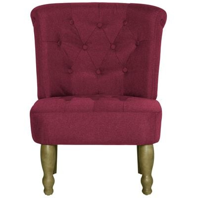 vidaXL Cadeiras francesas 2 pcs tecido vermelho tinto