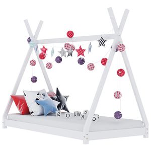 vidaXL Estrutura de cama para crian&ccedil;as 90x200 cm pinho maci&ccedil;o branco
