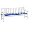 vidaXL Almofad&atilde;o p/ banco jardim 180x50x7 cm tecido oxford azul/branco