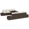 vidaXL Conjunto de Sof&aacute; de Jardim 9 unid. Marrom e Creme