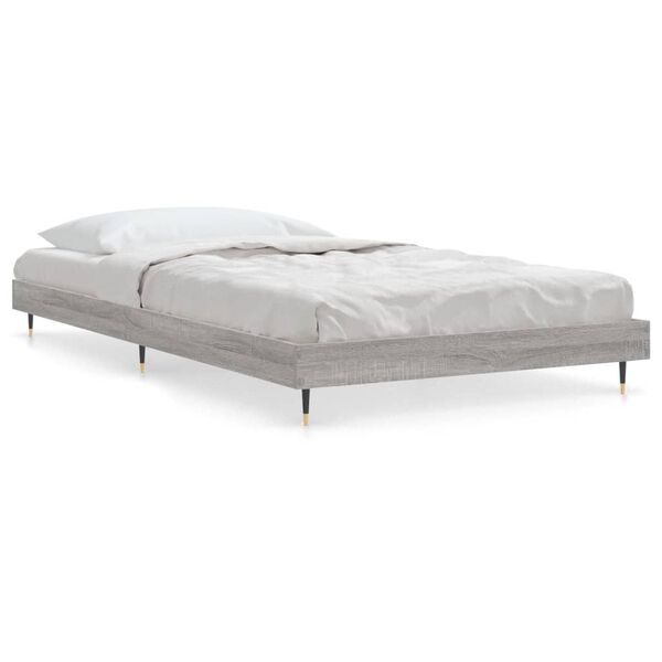 vidaXL Estrutura cama 100x200 cm derivados de madeira cinzento sonoma