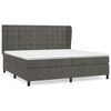 vidaXL Cama com molas/colch&atilde;o 200x200 cm veludo cinzento-escuro