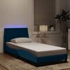 vidaXL Estrutura de cama com LED sem colch&atilde;o Hanko 80x200 cm veludo azul