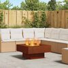 vidaXL Fire Pit Castanho 80 x 80 x 40 cm A&ccedil;o resistente &agrave;s intemp&eacute;ries