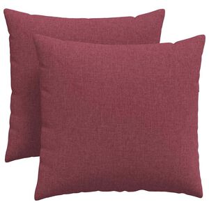 vidaXL Travesseiros de Sof&aacute; 2 pcs Vinho Vermelho 45 x 45 cm tecido