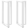 vidaXL P&eacute;s de mesa de bar em forma de T, 2 pe&ccedil;as, branco, 60x35x(110-111) cm, a&ccedil;o