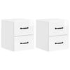 vidaXL Gabinete de Canto Montado na Parede 2 pcs Branco Brilhante