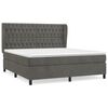 vidaXL Cama com molas/colch&atilde;o 180x200 cm veludo cinzento-escuro