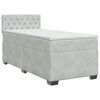 vidaXL Cama box spring com colch&atilde;o Cinzento-claro 90 x 190 cm Veludo