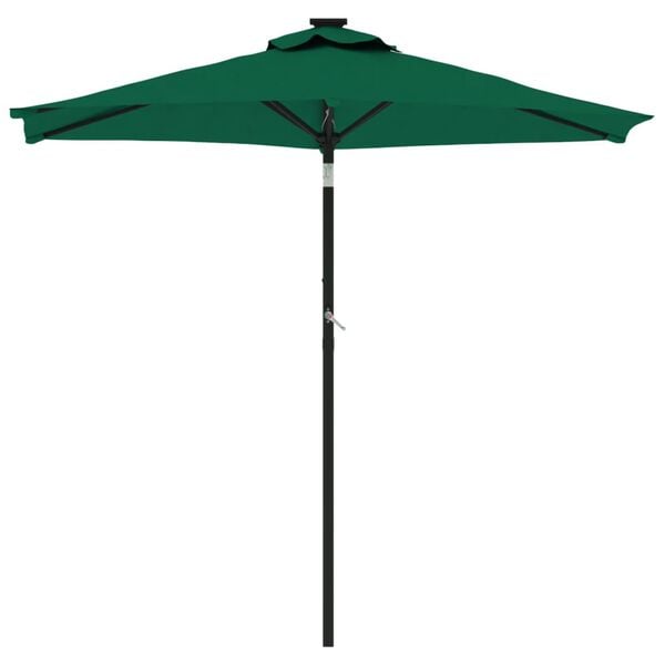 vidaXL Guarda-sol de jardim com poste de a&ccedil;o 225x225x212 cm verde