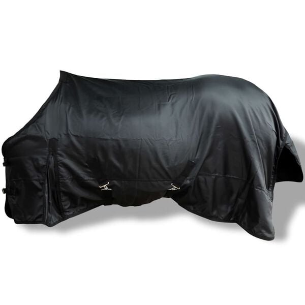 vidaXL Cobertor de l&atilde; com camadas duplas 145 cm preto