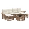 vidaXL Conjunto de Sof&aacute; de Jardim 7 unid. Bege vime PE
