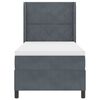 vidaXL Cama Box com colch&atilde;o Cinza Escuro 90 x 190 cm Veludo