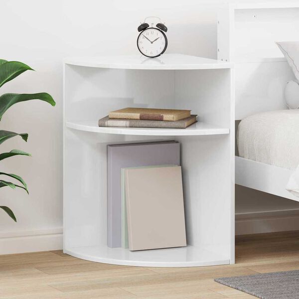 vidaXL Mesa de apoio Branco Brilhante 39,7 x 39,7 x 60 cm