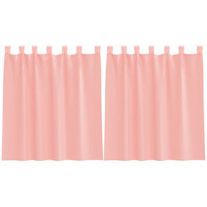 vidaXL Cortinas de voile com bolsos para var&atilde;o 2 pcs rosa