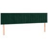 vidaXL Cabeceira de cama c/luzes LED veludo 180x5x78/88cm verde-escuro