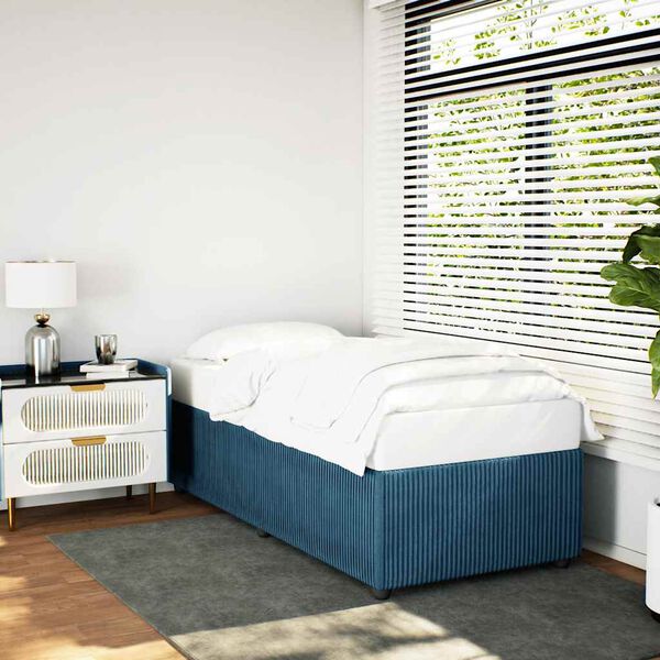 vidaXL Estrutura de cama 90x190 cm veludo azul