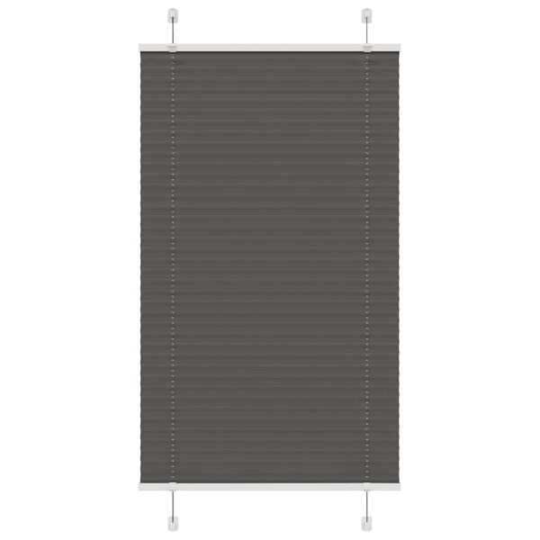 vidaXL Preto Plissada Cega 80x150 cm Largura Tecido 79,4 cm Poliéster