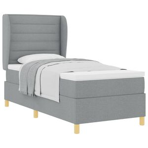 vidaXL Cama Box Springs com Colch&atilde;o Cinza Escuro 90x190 cm tecido
