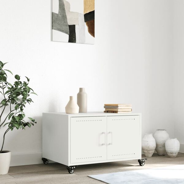 vidaXL Mesa de centro 68x50x43,5 cm aço branco