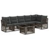 vidaXL Conjunto de Sof&aacute; de Jardim 7 unid. Cinzento vime PE