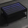 vidaXL Mesa de centro luzes LED Infinity 70x50x38 cm preto