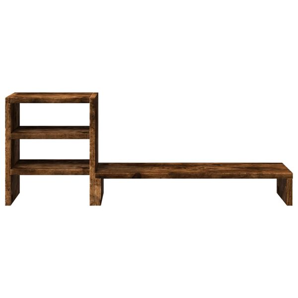 vidaXL Suporte monitor c/ organizador secret&aacute;ria cor carvalho fumado