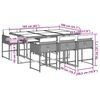 vidaXL 7 pcs conjunto de jantar p/ jardim c/ almofad&otilde;es vime PE cinza