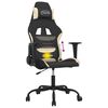 vidaXL Cadeira gaming de massagens tecido preto e creme