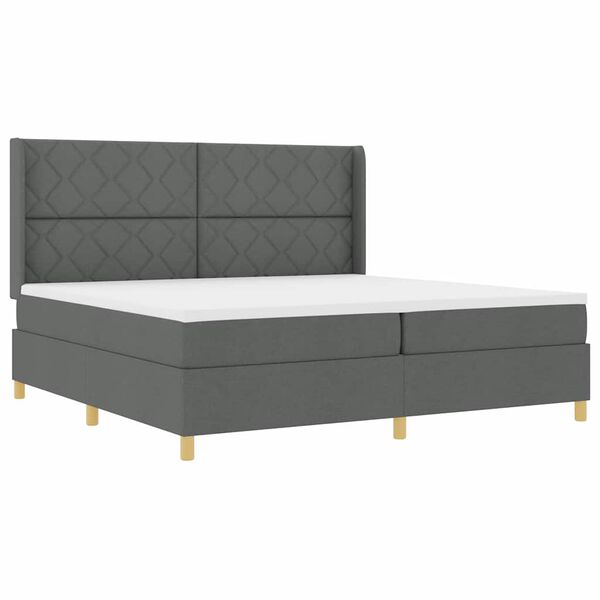 vidaXL Cama Box com colch&atilde;o Cinzeto 200 x 200 cm tecido