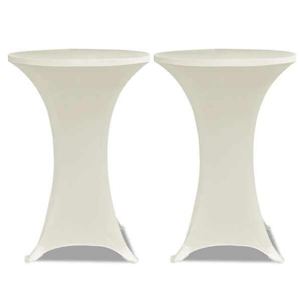 Toalha de Mesa elástica Ø80, Creme / 2 peças