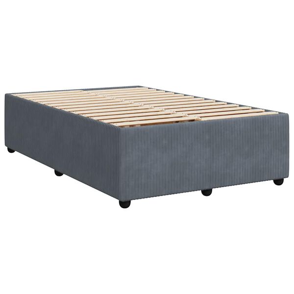 vidaXL Estrutura de cama sem colch&atilde;o 120x200 cm veludo cinzento-escuro