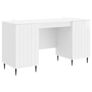 vidaXL Mesa Branco Brilhante 142,5 x 50 x 75 cm Derivados de Madeira