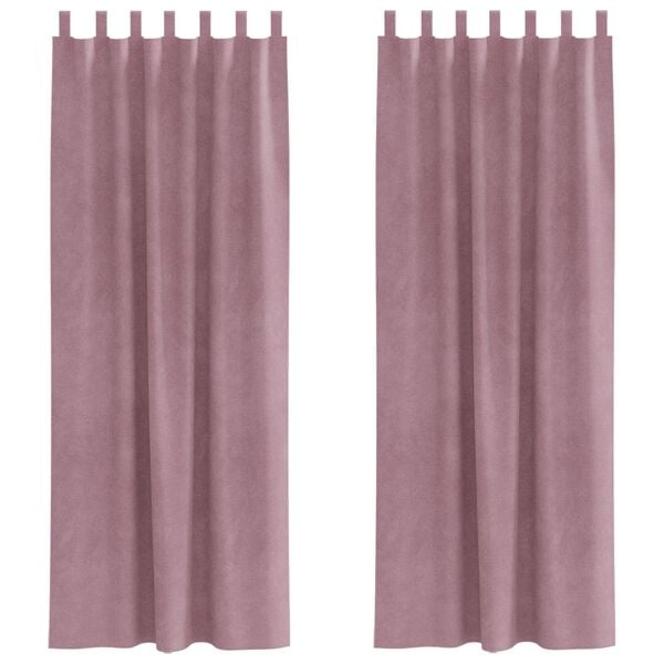 vidaXL Cortinas opacas 2 pcs Rosa Escuro 140 x 245 cm Veludo