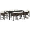 vidaXL Conjunto de Jantar para Jardim 9 unid. Castanho vime PE