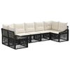 vidaXL Conjunto de Sof&aacute; de Jardim 7 unid. 7-N&uacute;mero de lugares Preto